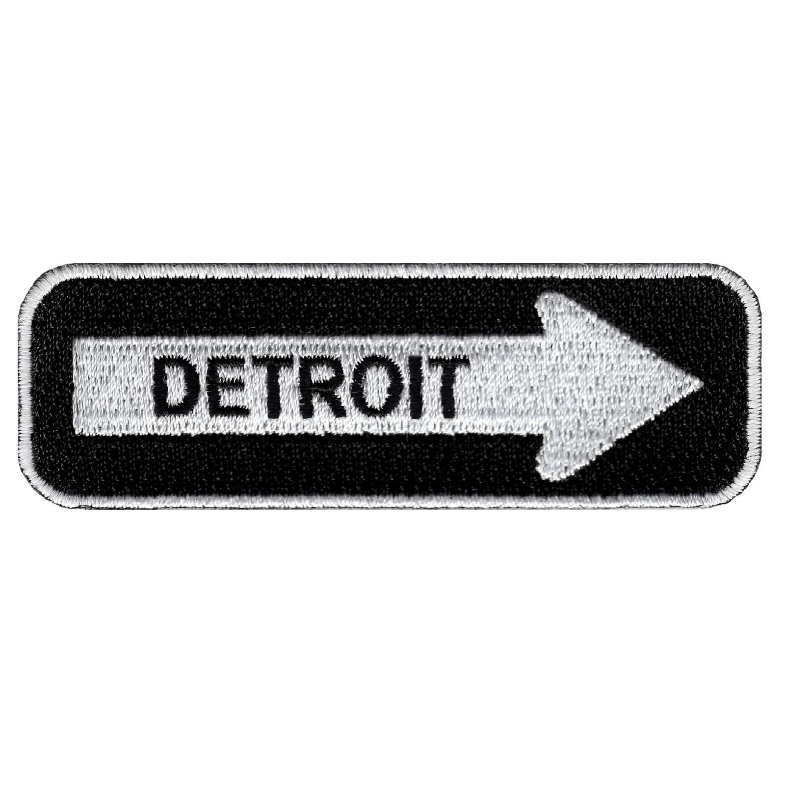 DETROIT ONE-WAY SIGN EMBROIDERED IRON-ON PATCH applique MICHIGAN SOUVENIR ROAD