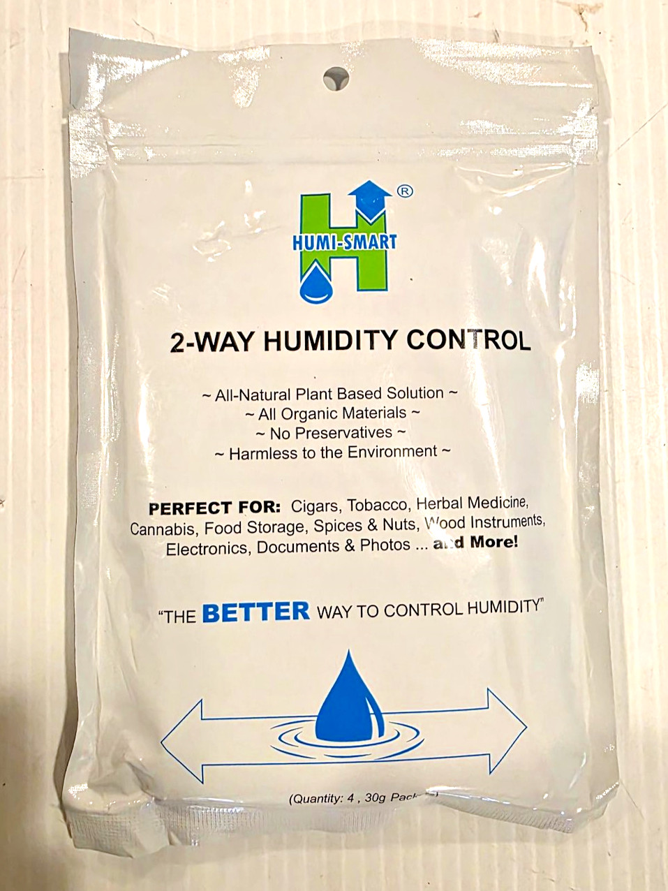 Humi-Smart 2-Way Humidity Control Pack 55% RH 30g Sealed For Cigars Tobacco Humi-Smart 2-Way Humidity Control Pack 55% RH 30g Sealed For Cigars Tobacco
