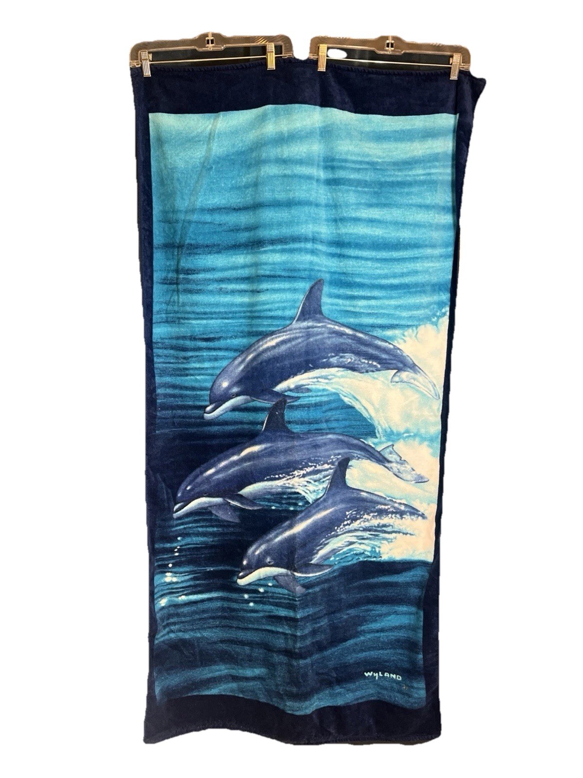 Vintage Wyland 1986 Dolphin Tribe Beach Towel Outdoor Ocean Artist Exc Condition Vintage Wyland 1986 Dolphin Tribe Beach Towel Outdoor Ocean Artist Exc Condition