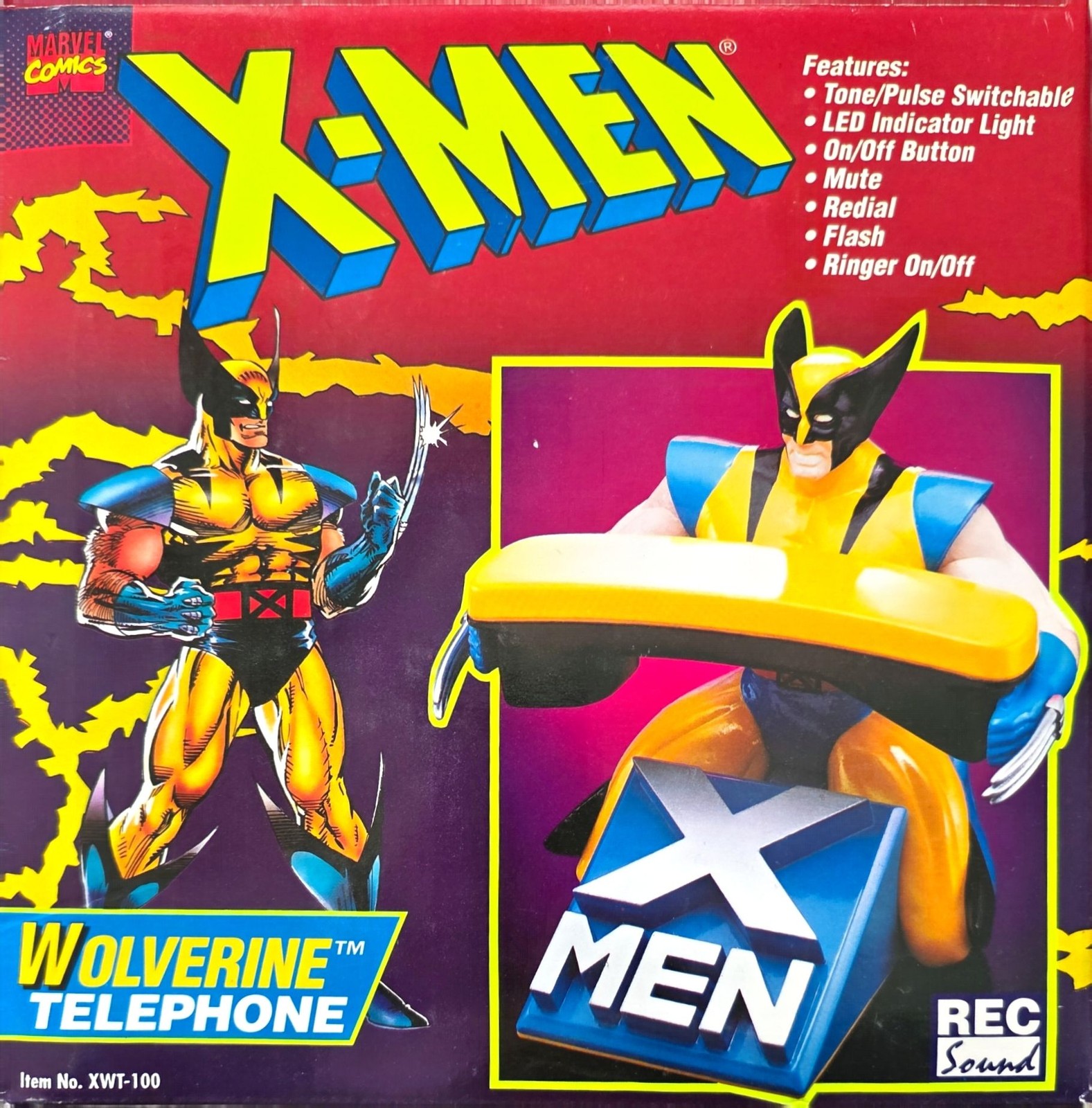 Vintage 1990s Marvel Comics Wolverine Landline Telephone in Box Vintage 1990s Marvel Comics Wolverine Landline Telephone in Box