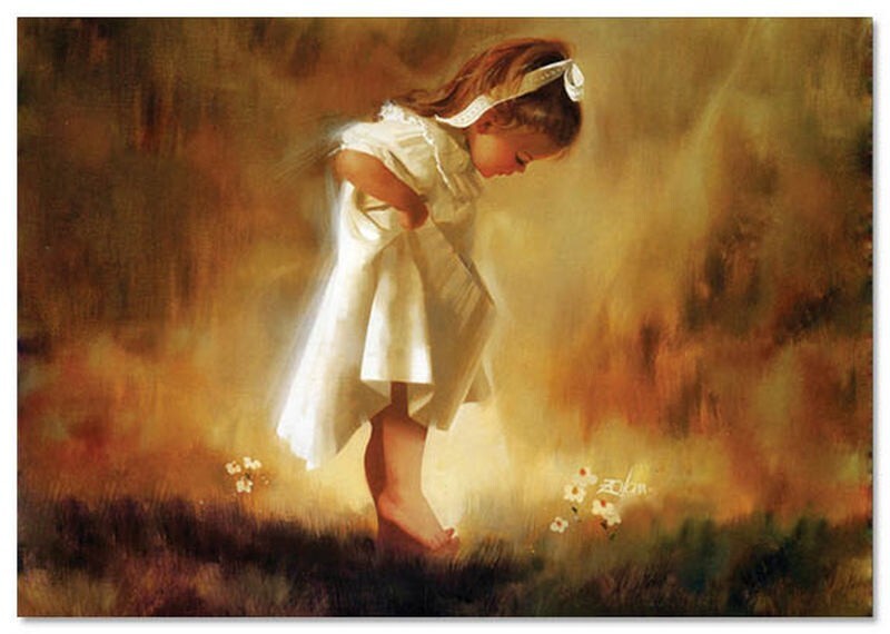 Lovely children-flowers of life Pretty girl angel KIDS ART NEW modern Postcard Lovely children-flowers of life Pretty girl angel KIDS ART NEW modern Postcard