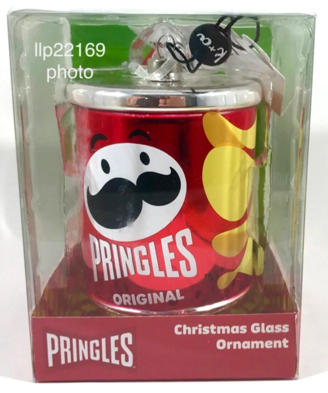 NEW PRINGLES ORIGINAL POTATO CHIPS shiny Glass Christmas Ornament NEW PRINGLES ORIGINAL POTATO CHIPS shiny Glass Christmas Ornament