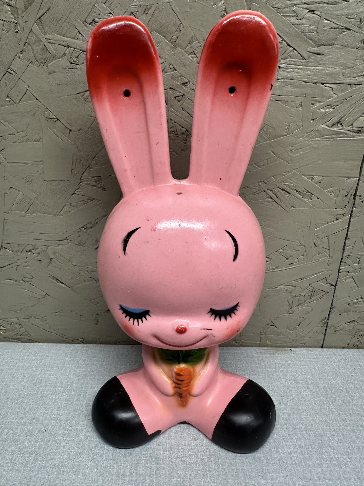 Vintage MCM Japanese Kitsch Pink Rubber Bunny Rabbit Coin Bank No Stopper Vintage MCM Japanese Kitsch Pink Rubber Bunny Rabbit Coin Bank No Stopper