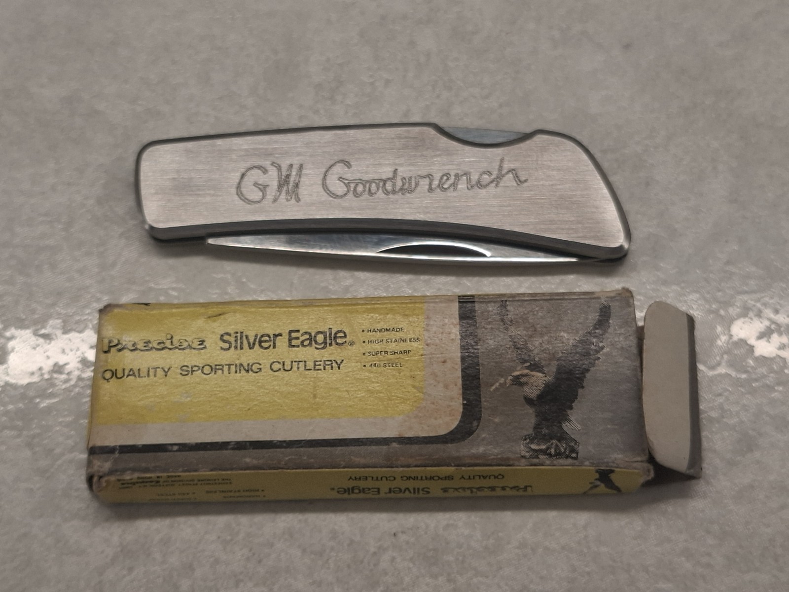 Silver Eagle Vintage GM Parts promotional folding Pocket Knife