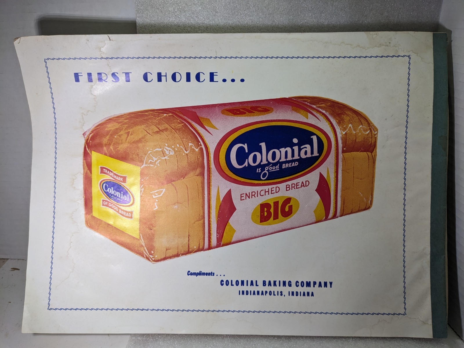 Vtg 1958 Colonial Baking Company Indiana Educational Project Problem Maps Unused