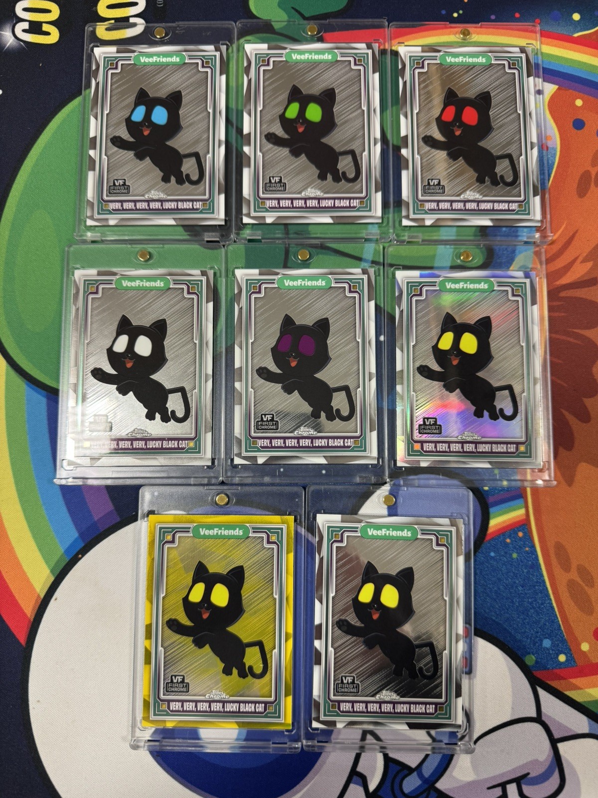 2025 VeeFriends Chrome VVVV Lucky Black Cat FULL RAINBOW EYE SET