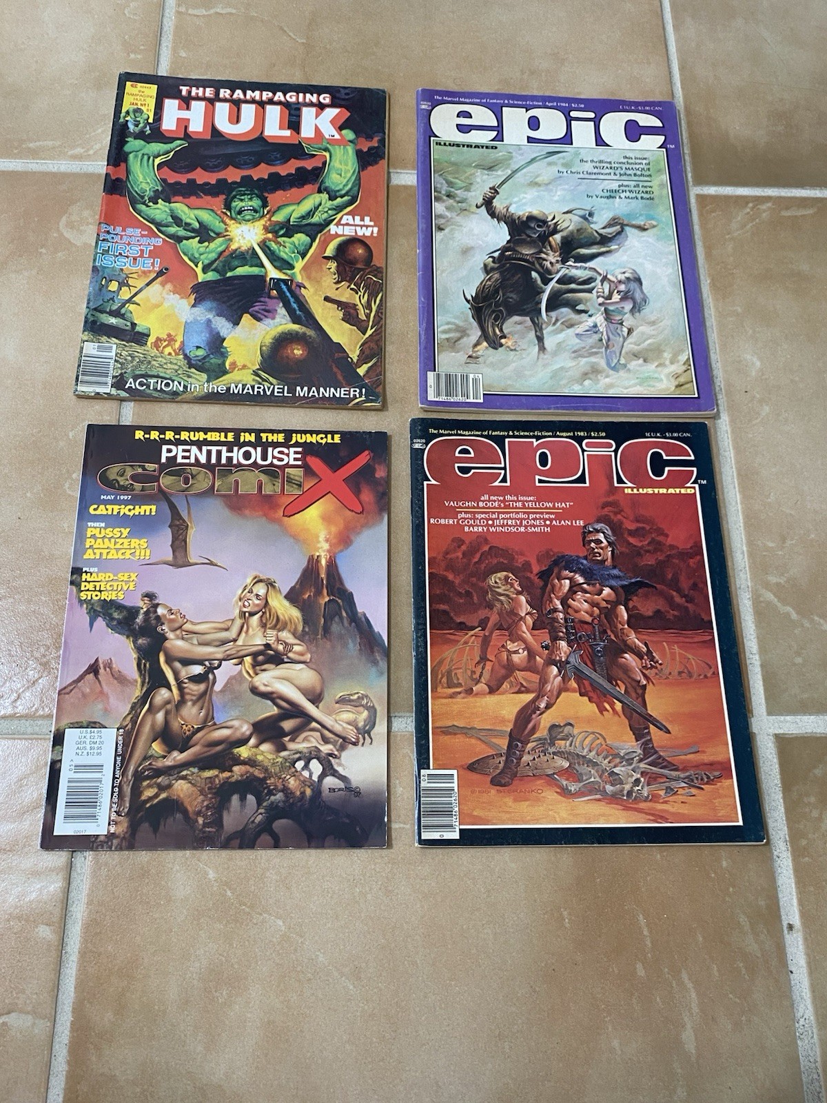 Lot Of Marvel Magazines Incredible Hulk 1 Epic Illustrated Penthouse Comix Boris