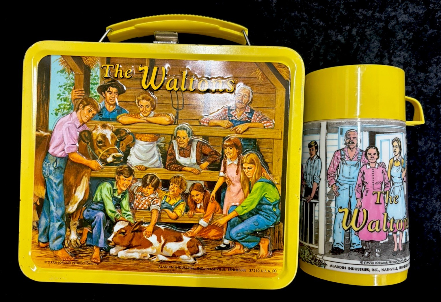 VINTAGE 1973 THE WALTONS LUNCHBOX AND THERMOS UNUSED CONDITION VINTAGE 1973 THE WALTONS LUNCHBOX AND THERMOS UNUSED CONDITION