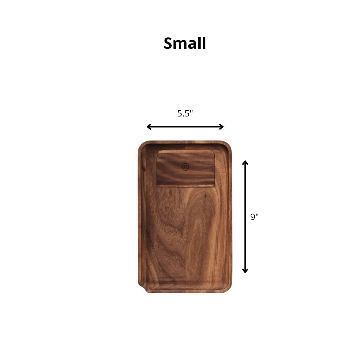 Marley Natural Black Walnut Rolling Tray Small Marley Natural Black Walnut Rolling Tray Small