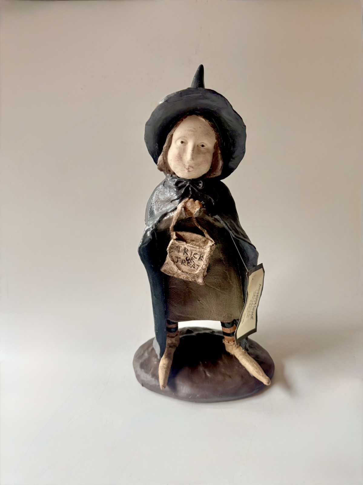 Kevin Smith Folk Art Primitive Halloween Witch girl trick or treater RARE