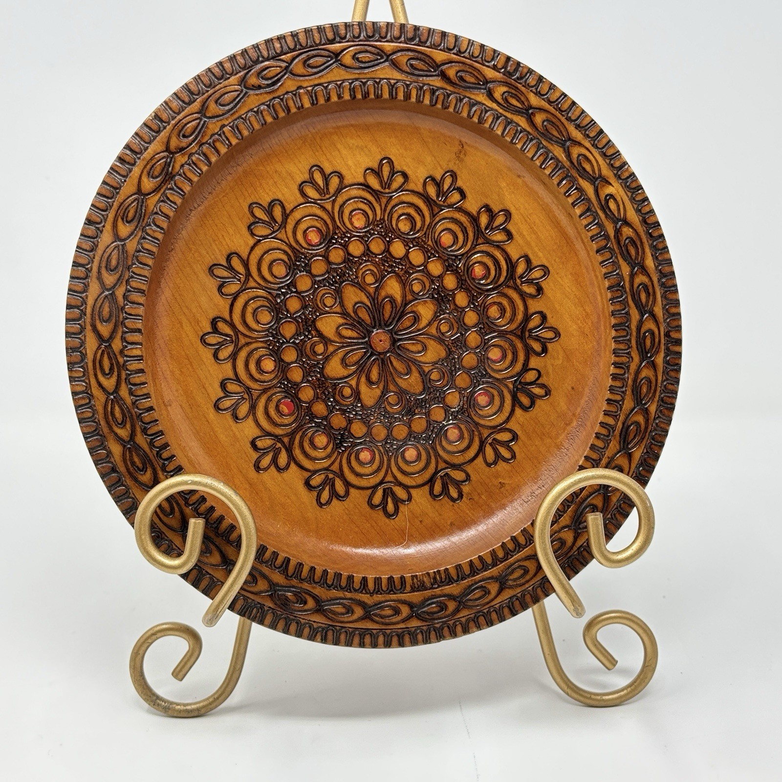 Vintage Polish Folk Art Wood Hand Carved 8\ Vintage Polish Folk Art Wood Hand Carved 8\