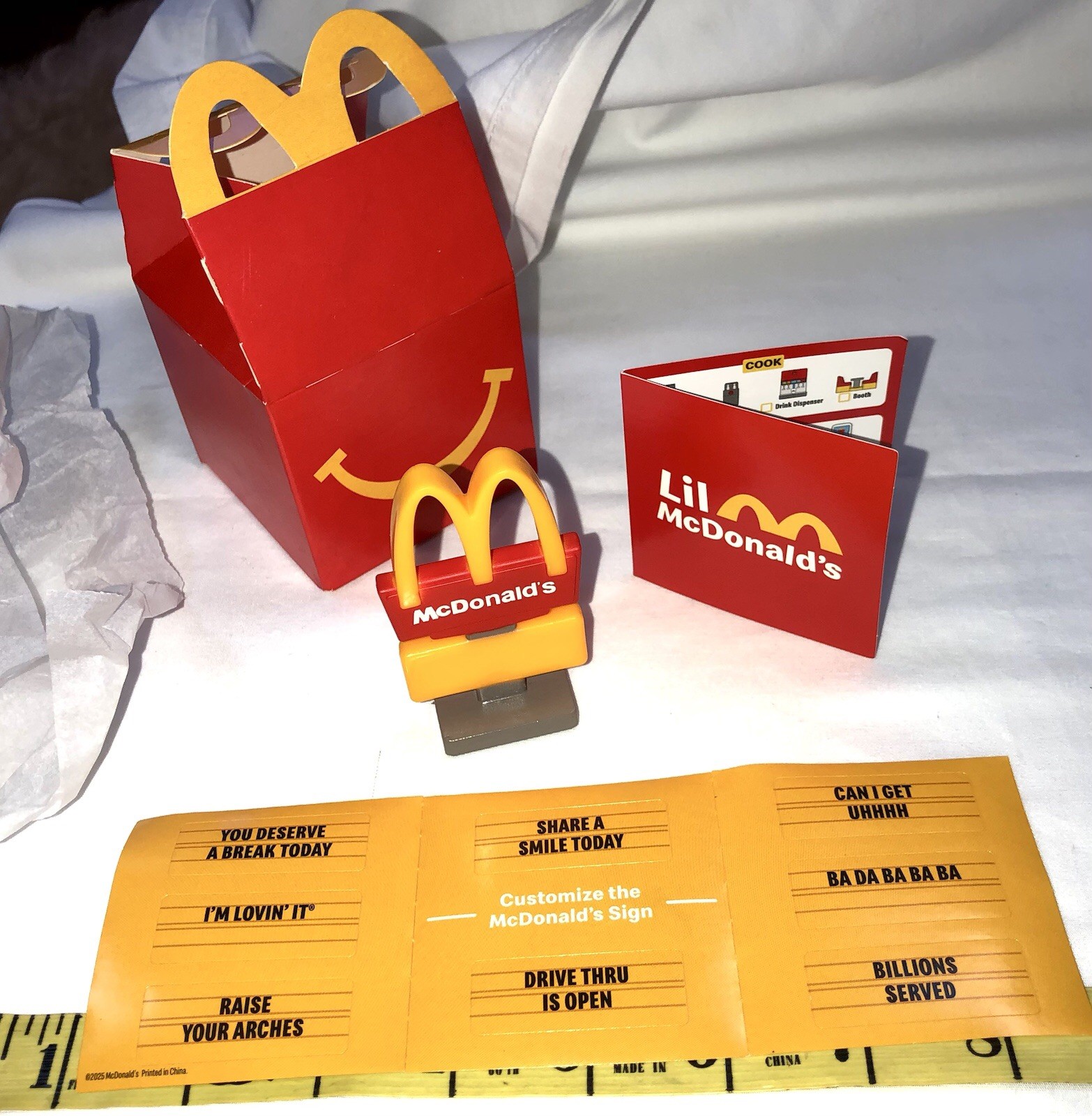 2025 McDonalds Lil McDonalds McDonald\'s Sign Miniature Happy Meal Toy #14 New