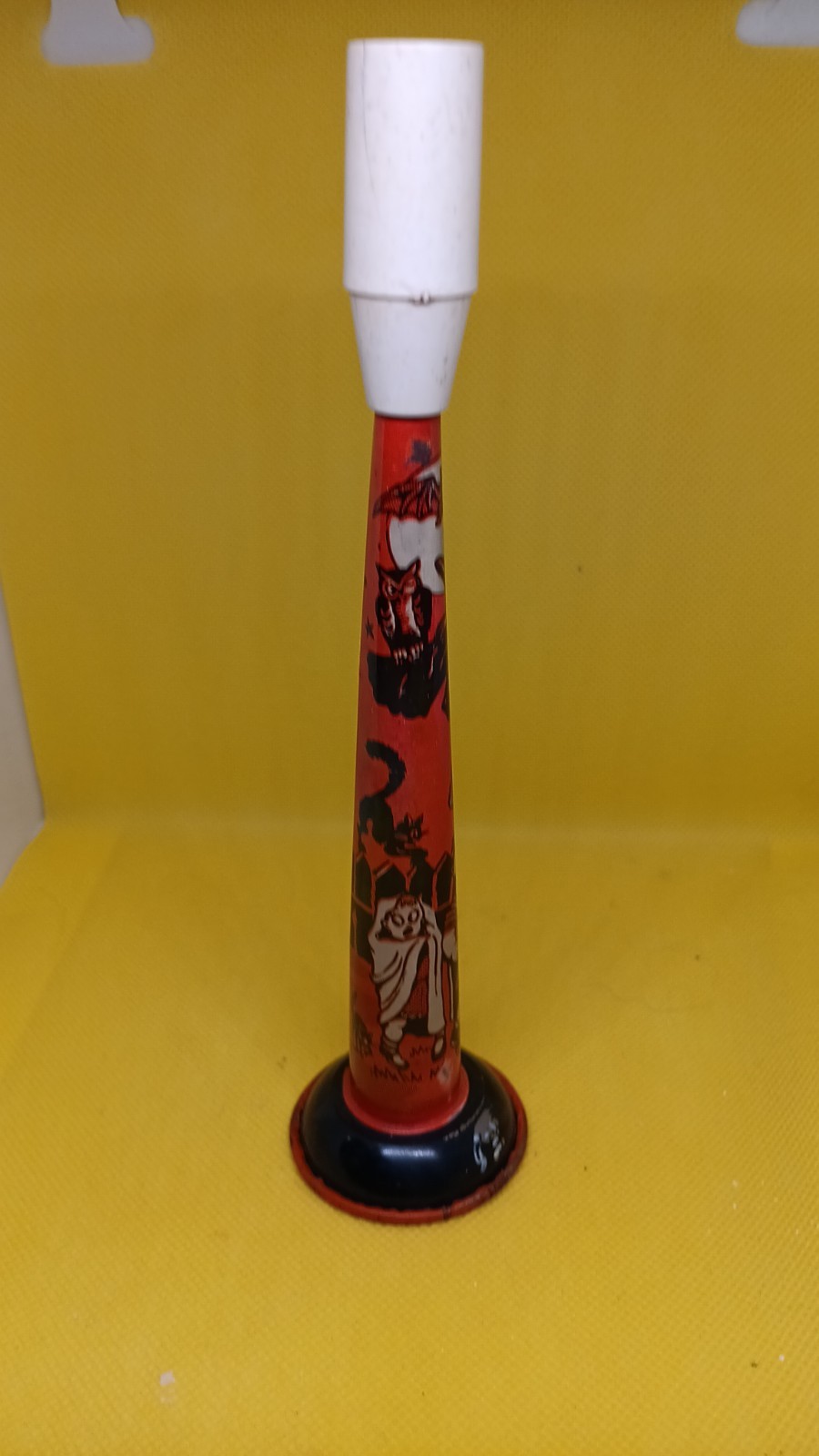 1950s Vintage Halloween Horn Noise Maker US Metal Toy 1950s Vintage Halloween Horn Noise Maker US Metal Toy