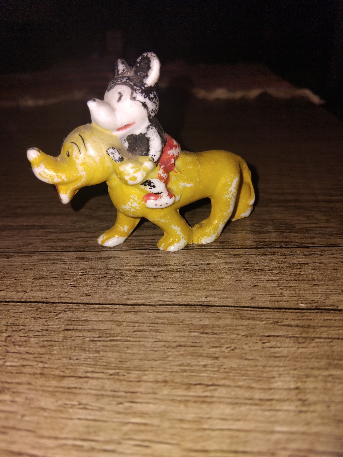 Vintage 1930-1940s Disney Bisque Figurine Mickey Mouse Riding Pluto Vintage 1930-1940s Disney Bisque Figurine Mickey Mouse Riding Pluto