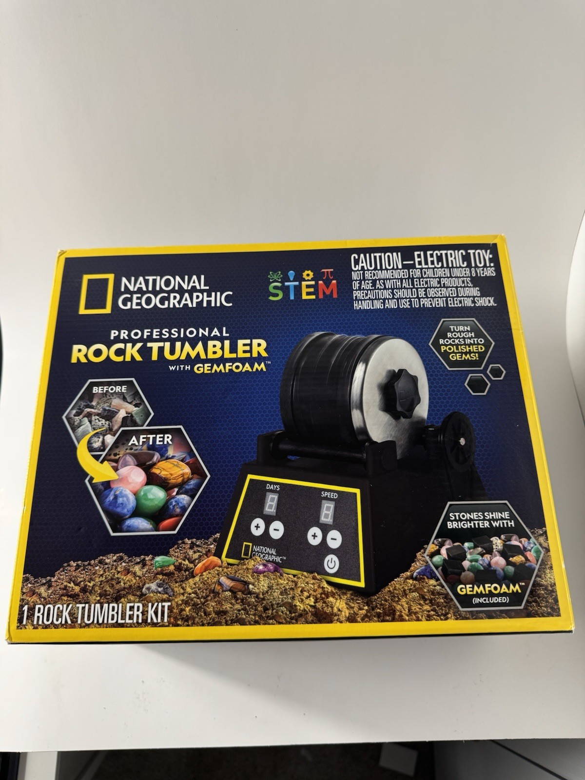 National Geographic Professional Rock Tumbler w/ GemFoam Digital 3-Speed Tested National Geographic Professional Rock Tumbler w/ GemFoam Digital 3-Speed Tested
