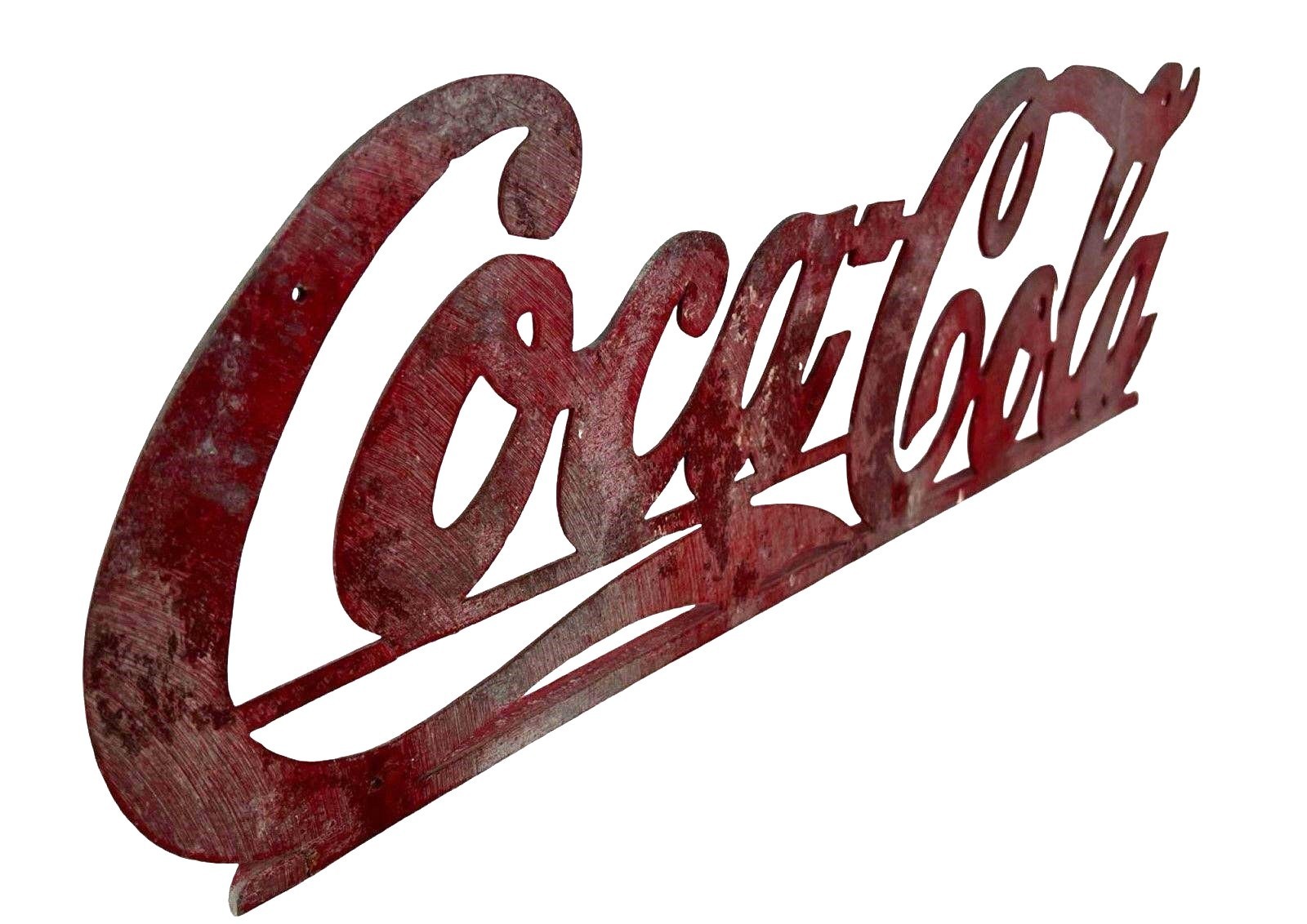 Original 1920s–30s Coca-Cola Delivery Truck Emblem – 24′′ Aluminum Script Sign