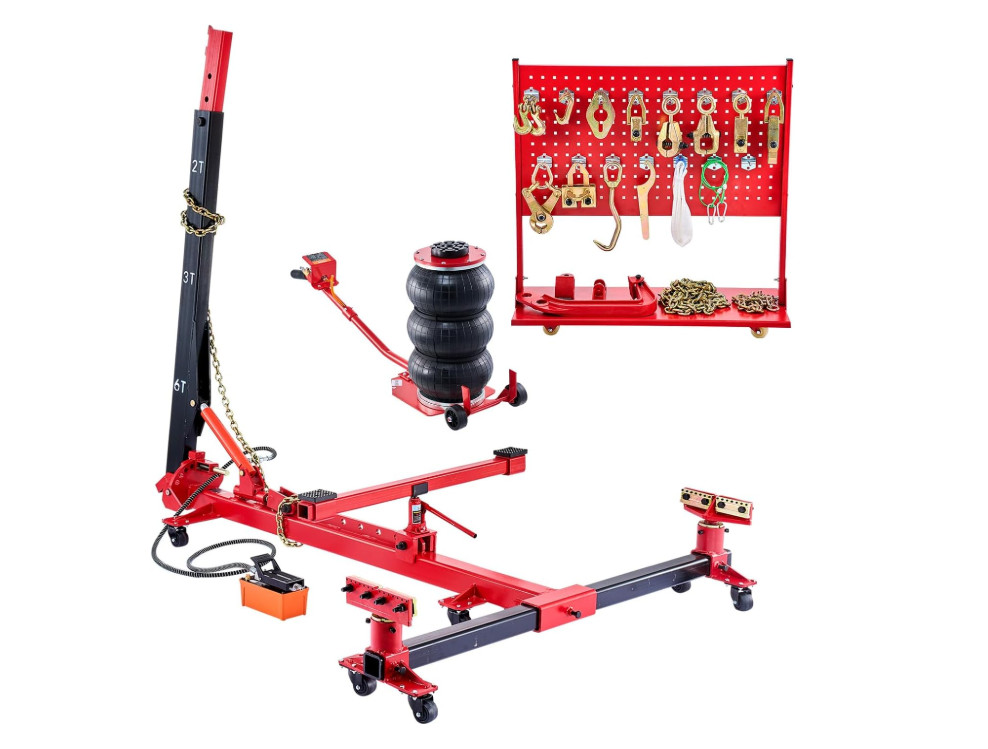 6T Auto Body Frame Puller Straightener with 3T Airbag Jack & 16-Piece Tool Kit 6T Auto Body Frame Puller Straightener with 3T Airbag Jack & 16-Piece Tool Kit