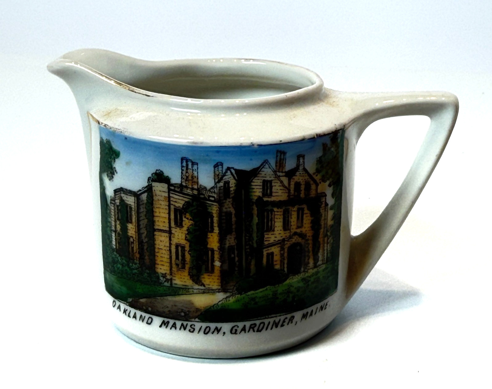 GARDINER - Oakland Mansion - MAINE ME Antique Souvenir China TRINKET CREAMER