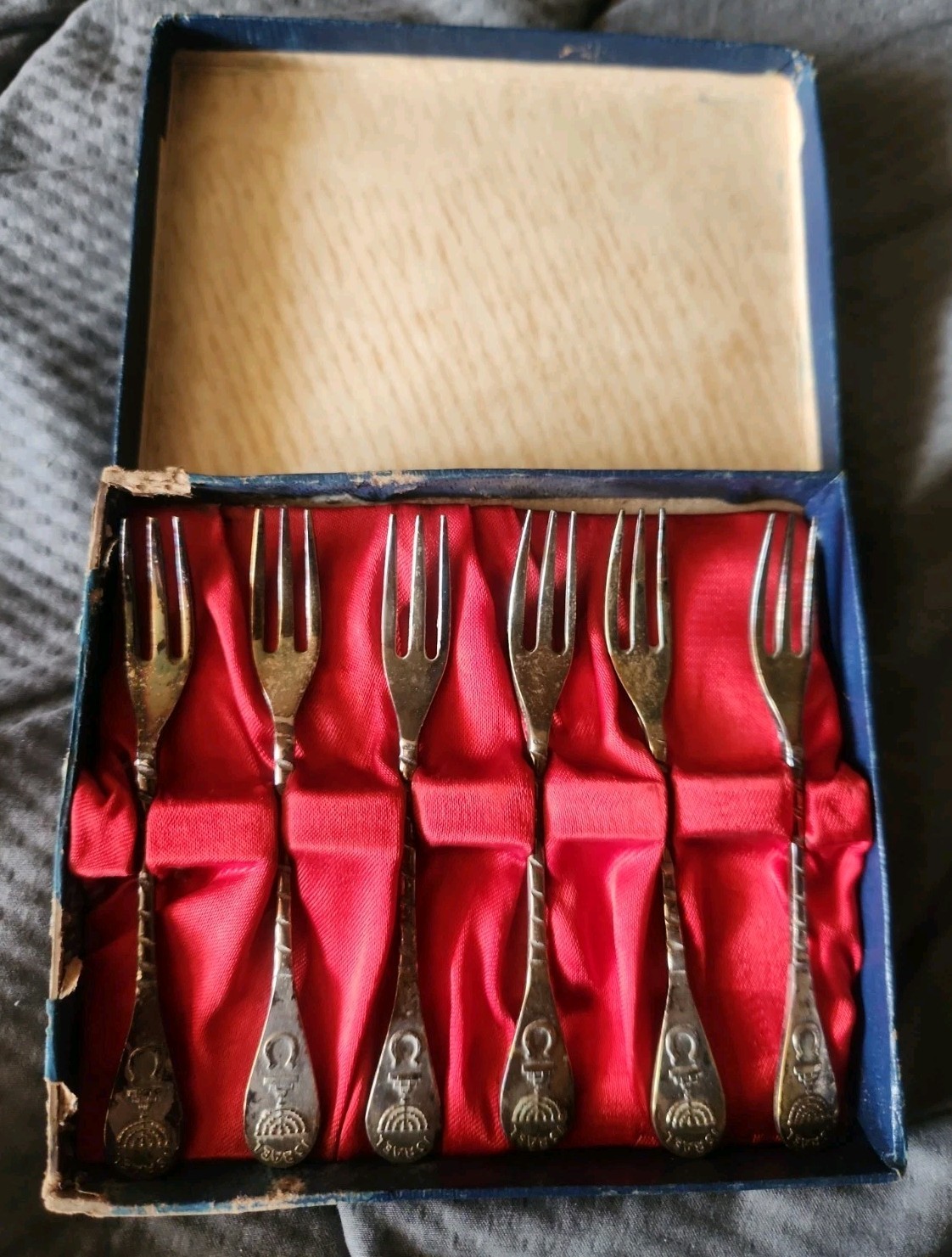 Vintage Silver Shabbat Cocktail Fork Set From Israel Judaica Judaism Jewish Vintage Silver Shabbat Cocktail Fork Set From Israel Judaica Judaism Jewish