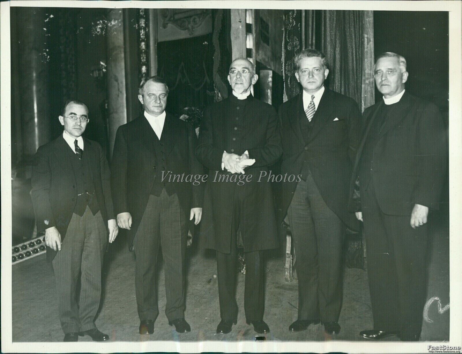 1933 Lutheran Clergy Observe Martin Luther Birthday In Nyc Religion Photo 7x9