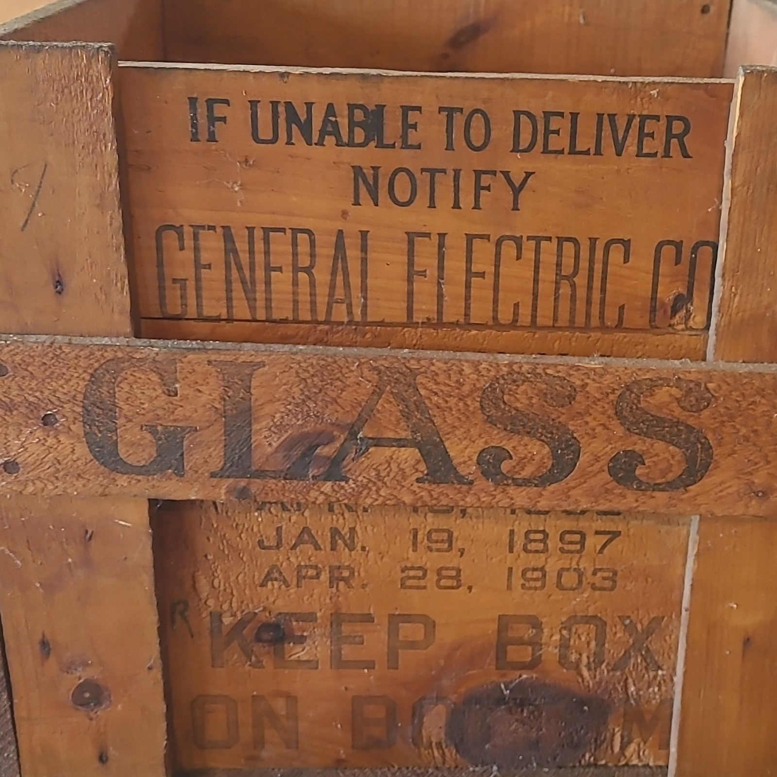 General Electric Co. Vintage Wooden Shipping Crate \ General Electric Co. Vintage Wooden Shipping Crate \