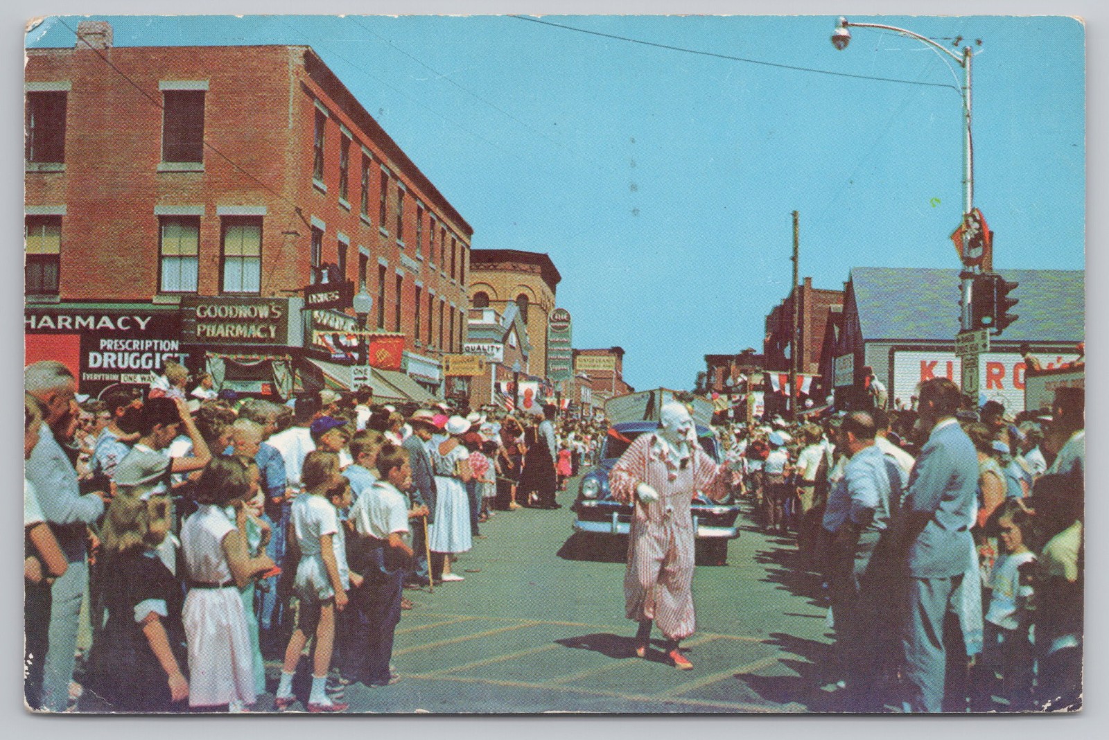Vintage Rockland ME Postcard Seafoods Festival Parade Clown 