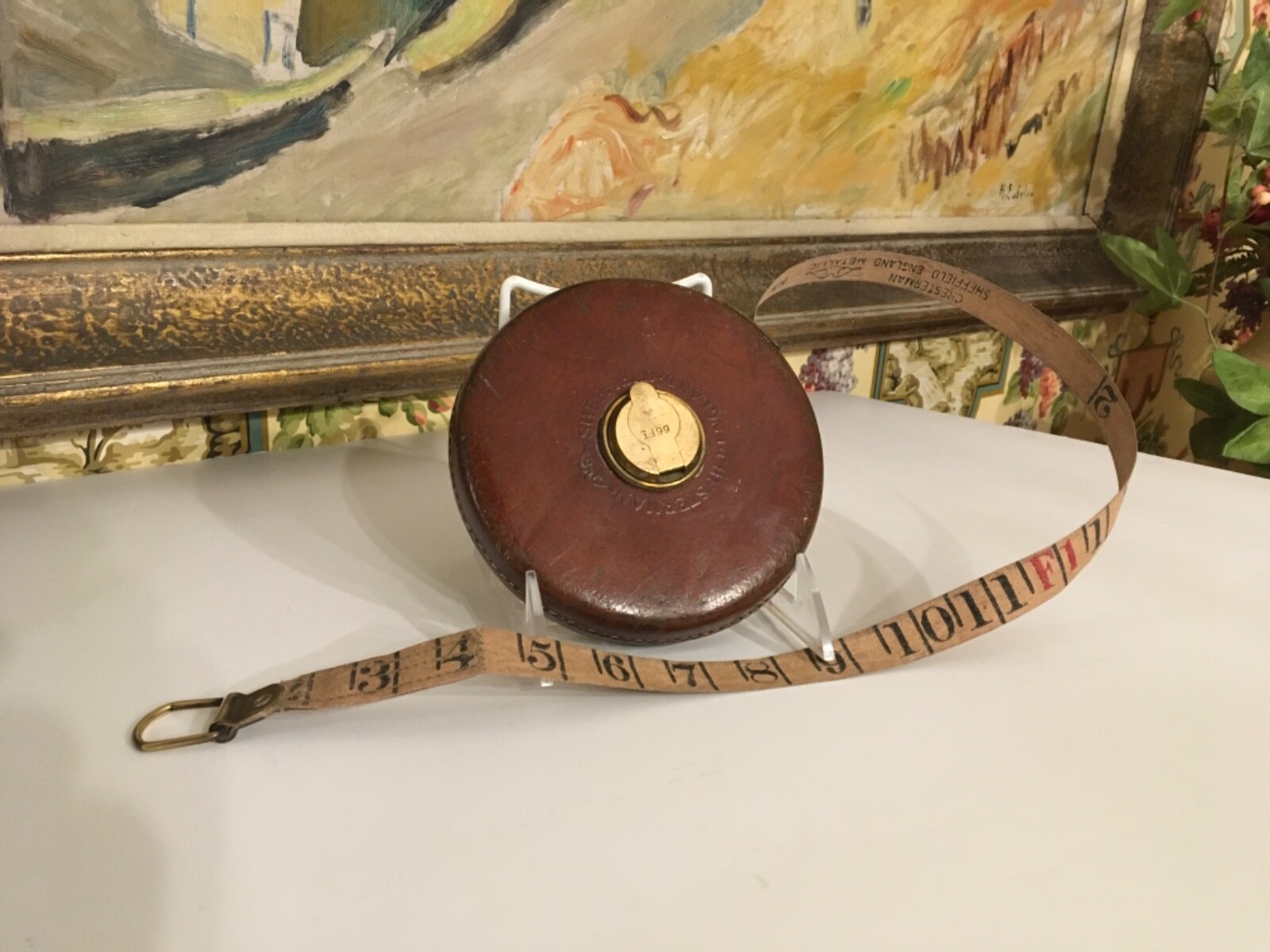 English Chesterman Sheffield Leather Tape Measure Circa 1930