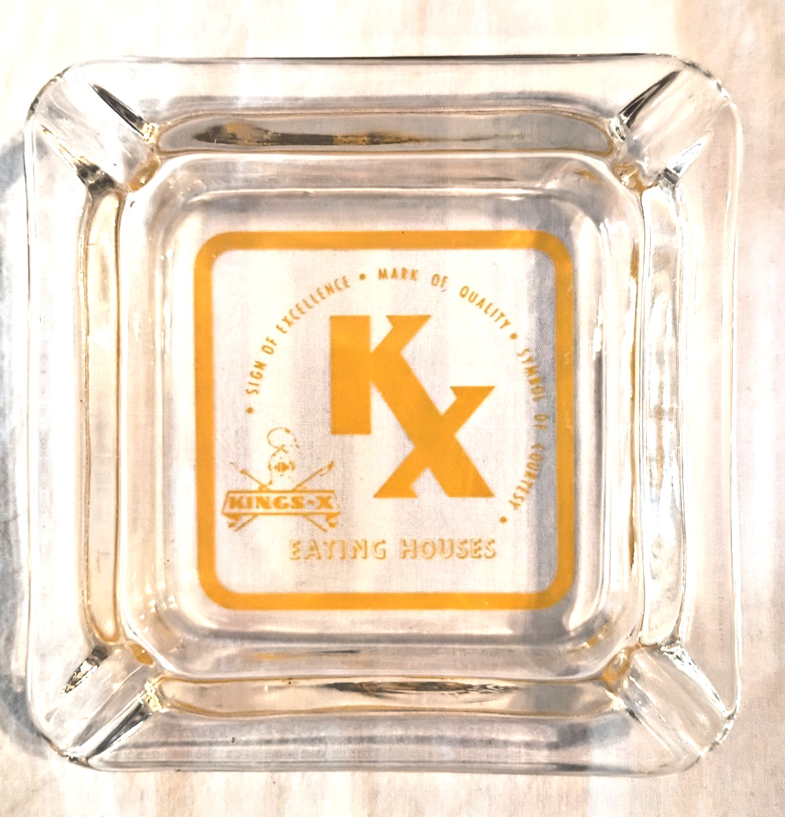 Rare Vintage Advertising Ashtray KING\'S X  Restaurants Wichita Kansas