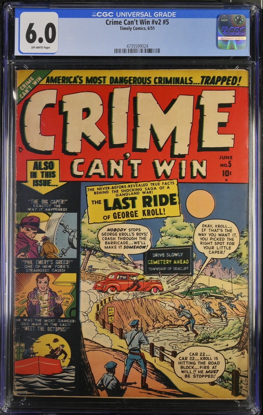 Crime Can\'t Win v2 #5 CGC 6.0 Timely Comics Crime Can\'t Win v2 #5 CGC 6.0 Timely Comics