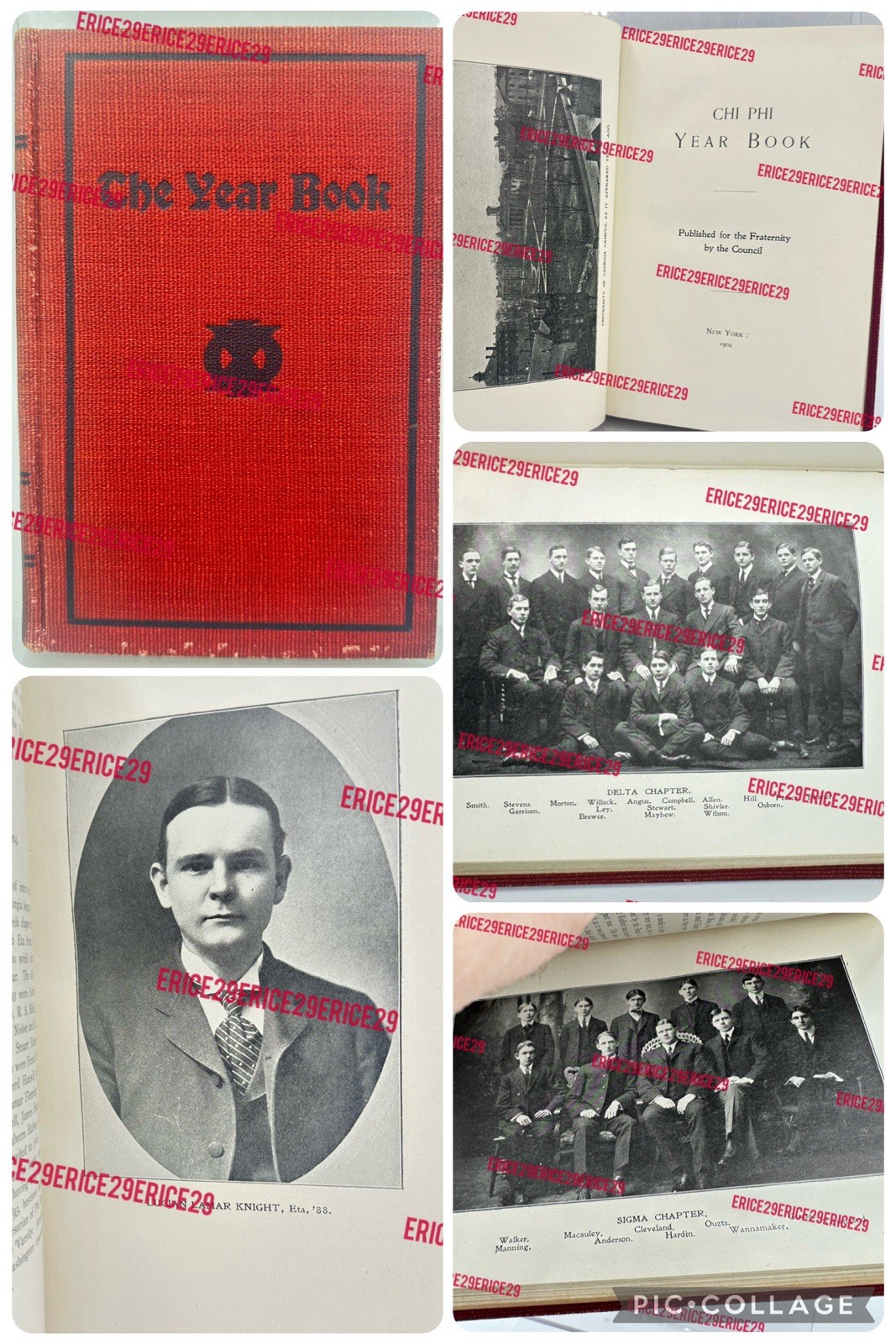 RARE Chi Phi Fraternity 1904 The Year Book Chi Phi (ΧΦ) Fraternity 237 Pages