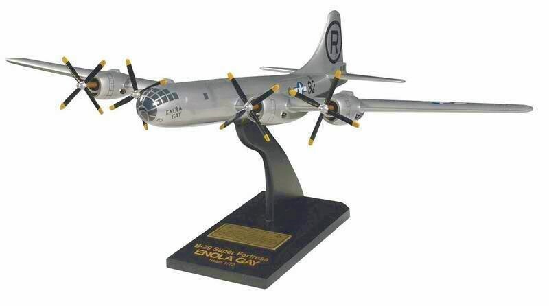 USAF B-29 Superfortress Enola Gay Paul Tibbets Signed WW2 Desk 1/72 Model AK COA