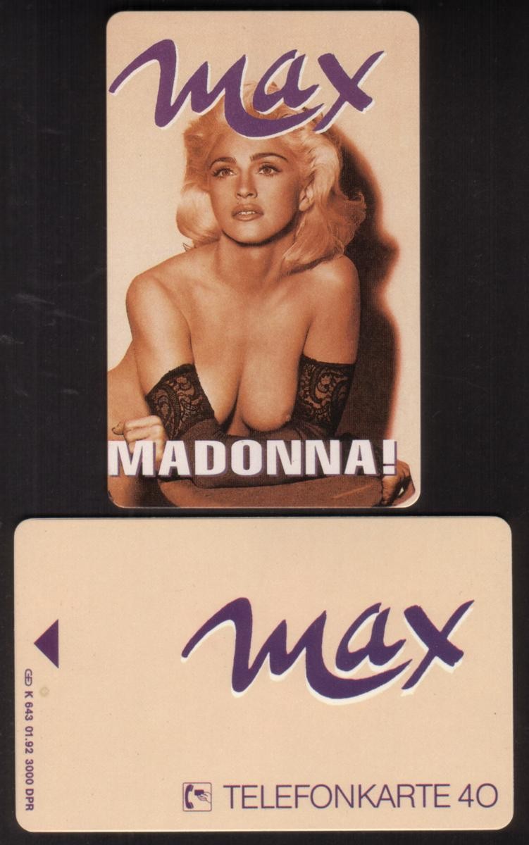 40u MAX Magazine Madonna Photo (1992) Rare NO Chip (Light Scratches) Phone Card