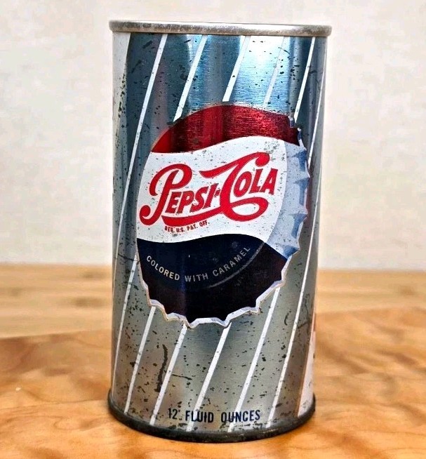 Vintage 1960s Pepsi Cola 12oz Pull Tab Can K&S Bridgeport PA Steel READ