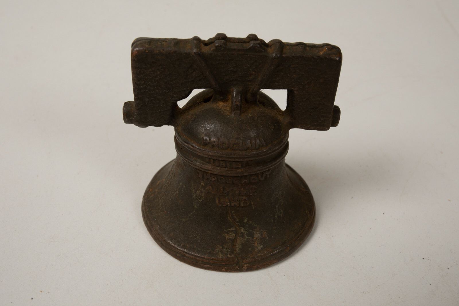 Cast Iron Liberty Bell Bank (R2L) Proclaim Throughout the Land 3.5