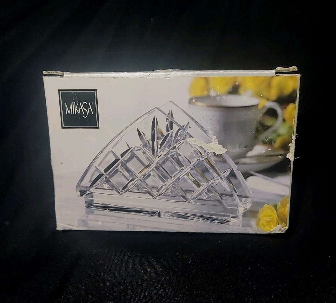 Mikasa Superior Cut Crystal Napkin Holder 5” NIB Made In Czech Republic Mikasa Superior Cut Crystal Napkin Holder 5” NIB Made In Czech Republic