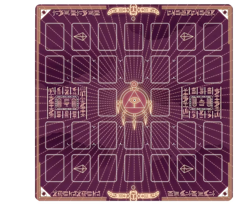 Yugioh 2 Player Playmat Burgundy Purple Gold Rubber Non Slip TCG Game Mat 60x60