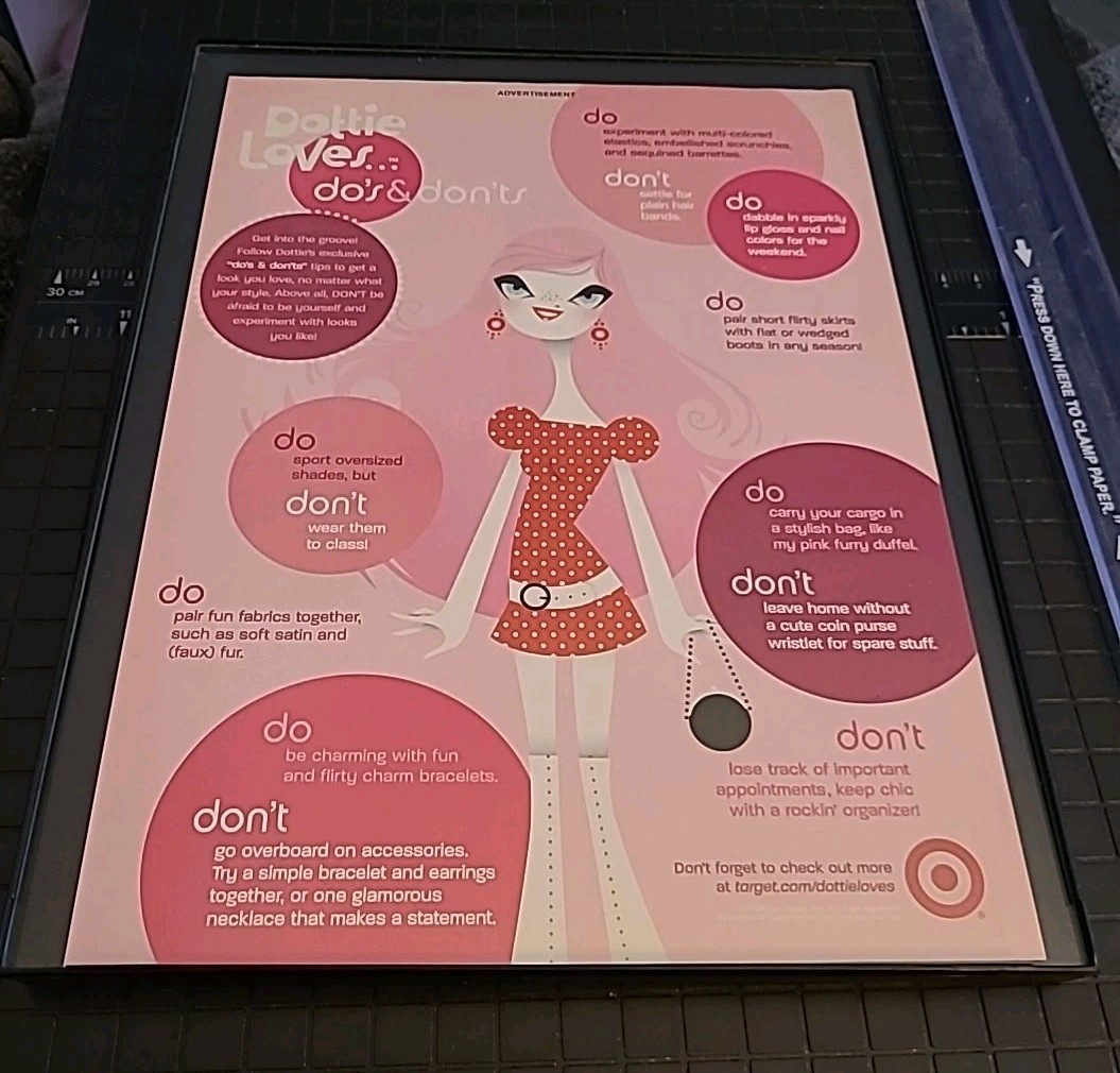 Target Dottie Do\'s And Don\'ts Framed Print Ad 2005 8.5X11 