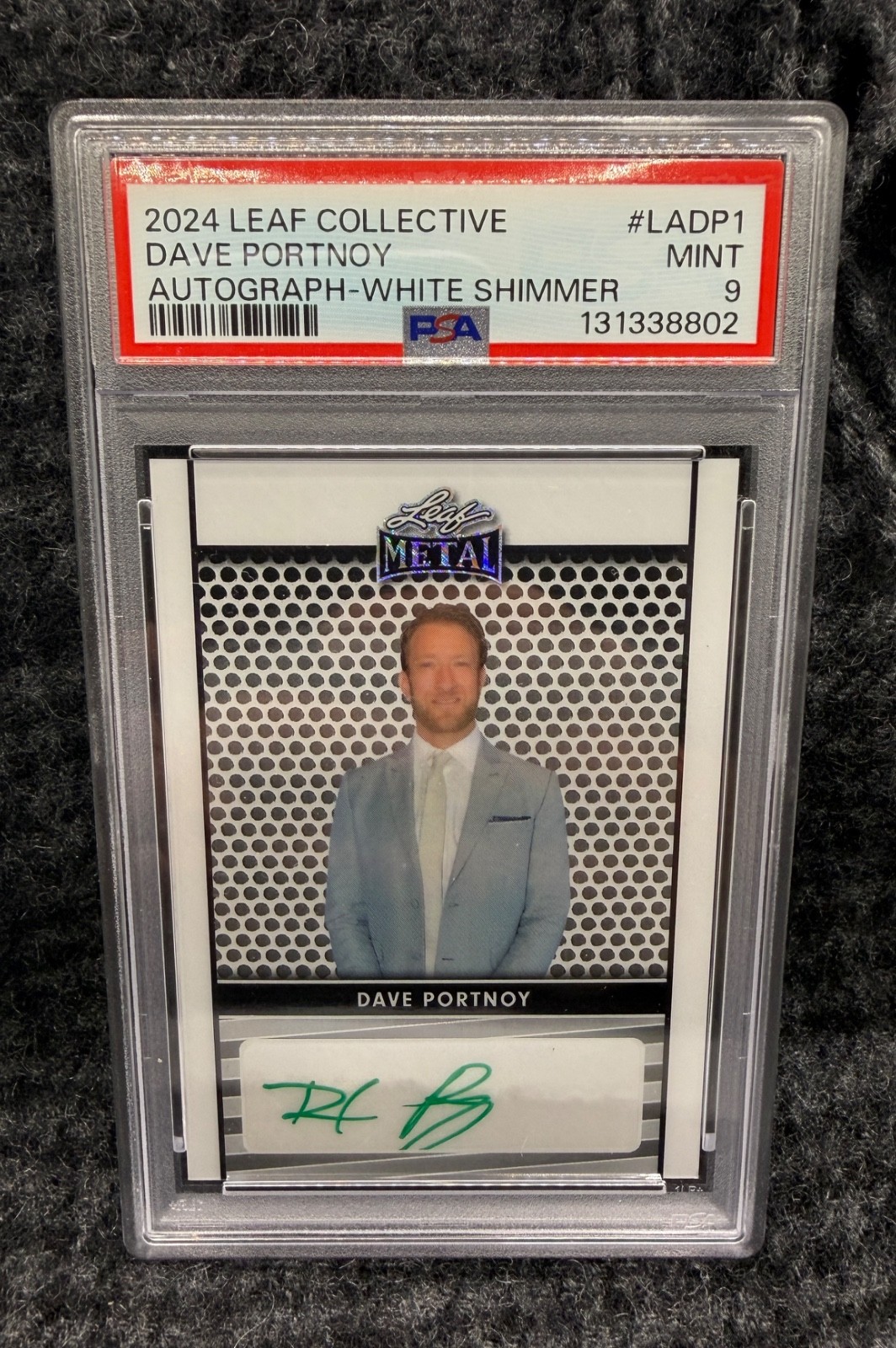 PSA 9 - 2025 Leaf Collective - Dave Portnoy - Auto #1/2 White Shimmer - Barstool