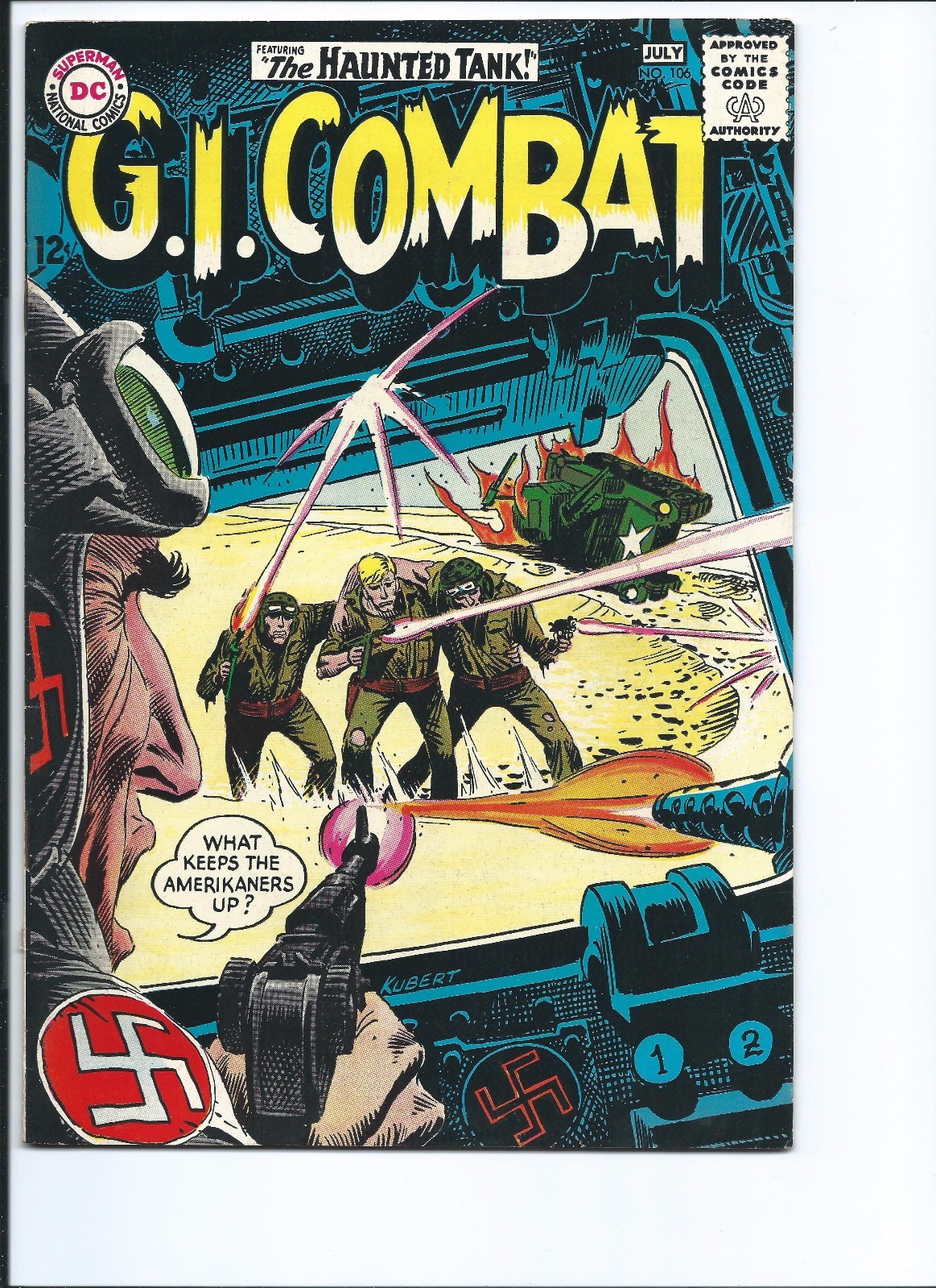 G.I. Combat 106 1964 DC Comics F+ 6.5 Haunted Tank App Grey Tone Cover