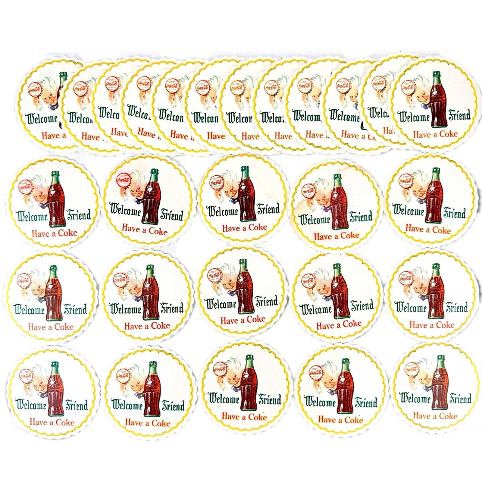 Vintage Coca Cola Coasters Welcome Friend Have a Coke Lot of 27