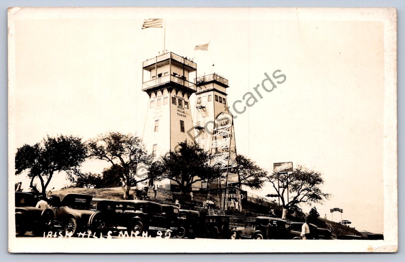 WA1/ Irish Hills Michigan RPPC Postcard c1940s View Observation Tower 221