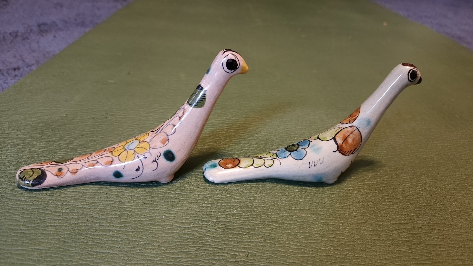 Vintage Tonala Mexican Pottery Bird Figurine Hand Painted Folk Art Signed