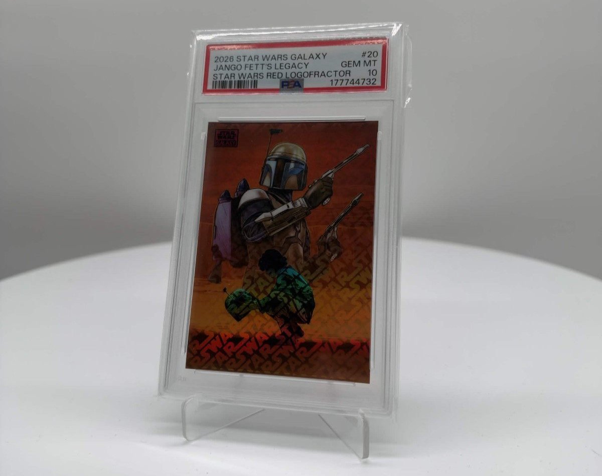 2026 Star Wars Galaxy Jango Fett\'s Legacy Red LogoFractor /5 PSA GEM MT 10 POP 1