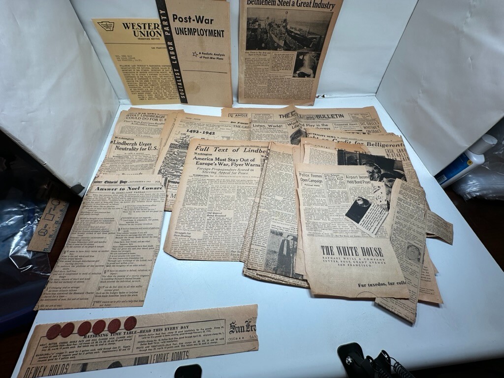 Lot San Francisco Newspaper Post War PG&E Newsletter Rationing Opa Red Ephemera