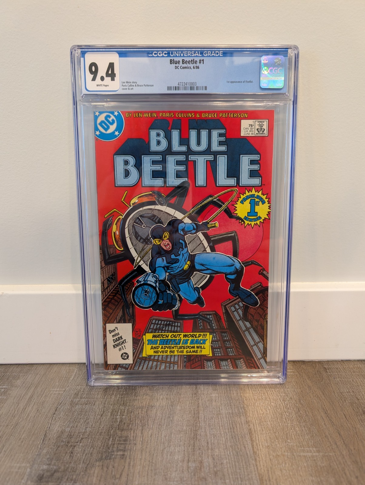 CGC 9.4 Blue Beetle #1 DC Comics 1986 1st Appearance of Fire Fist 1st Print CGC 9.4 Blue Beetle #1 DC Comics 1986 1st Appearance of Fire Fist 1st Print