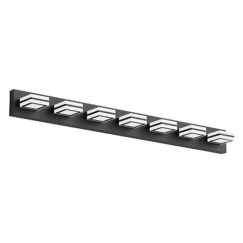 Ralbay 46inch Vanity Light Modern 7 Lights Black Bathroom 7 Light,