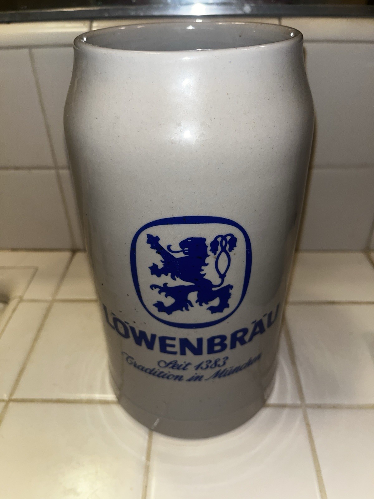 Vintage Ceramic Lowenbrau München Extra Large - 2 Litre Beer Stein Hard to Find