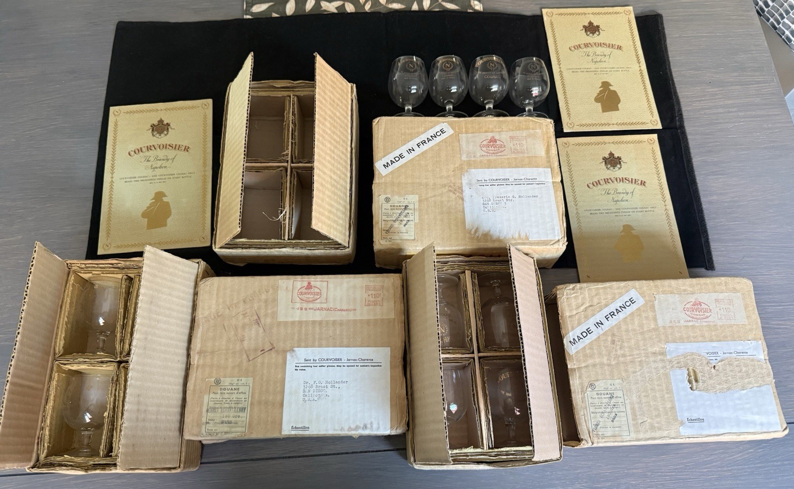 Rare Vintage Courvoisier Cognac Export Sample Collection 3 Complete Sets