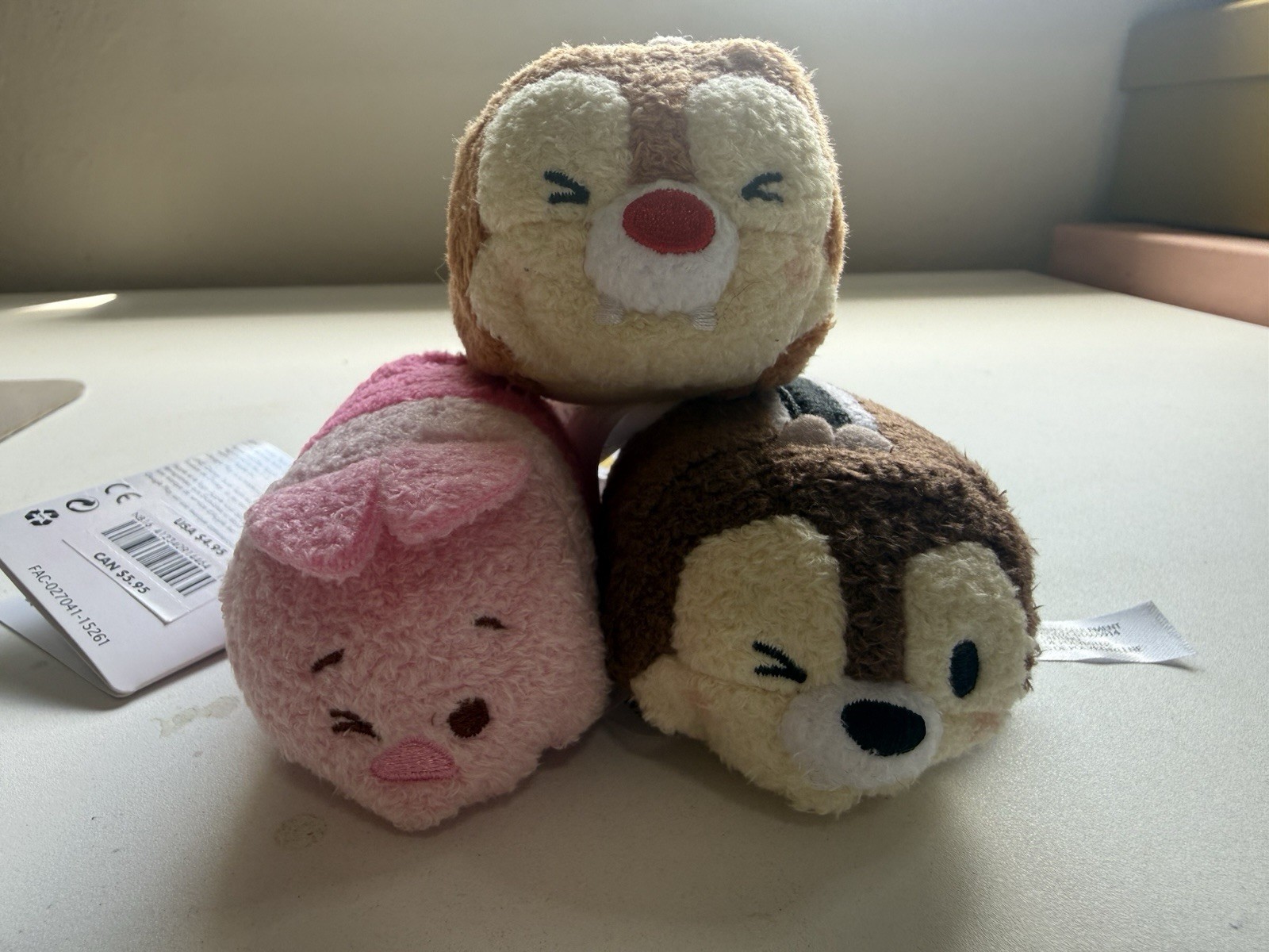 Disney Tsum Tsum Plush Lot 3 Chip Dale Piglet Mini Disney Store w/ Tags