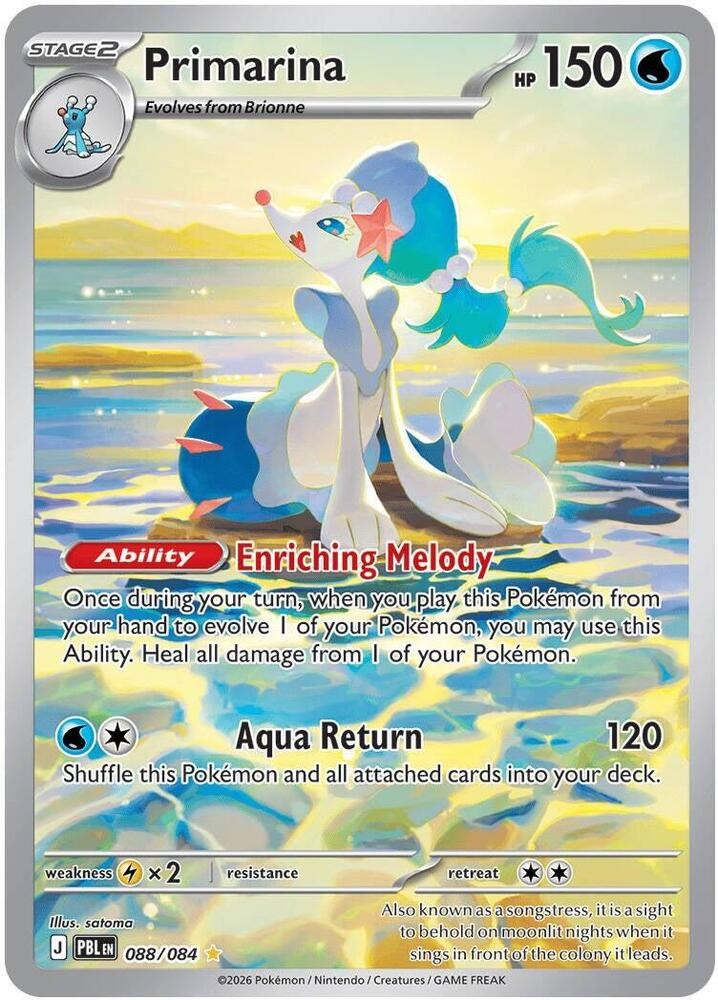 Pokemon TCG Pitch Black Primarina 088/084 Illustration Rare NM English Raw